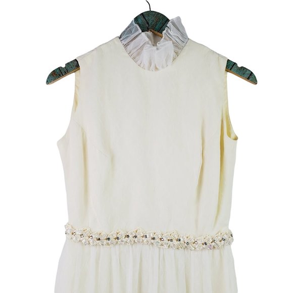 Vtg 60s Jack Bryan Designed by Dupuis Formal Maxi Layered High Neck Tiered Dress - Picture 3 of 12